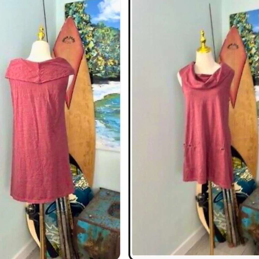 ⭐️Neon Buddha,Canada,Mauve Cowl Neck Sleeveless Casual Tunic Lagenlook,Size S - Picture 7 of 10